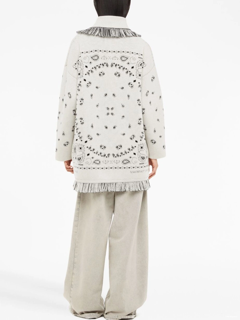 Cheap Jacquard cashmere Bandana cardigan Alanui Women fringed 0721